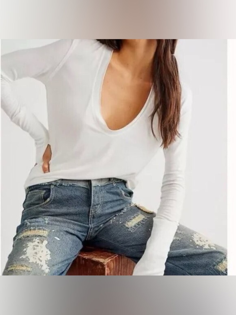 Free People Long Sleeve V Neck